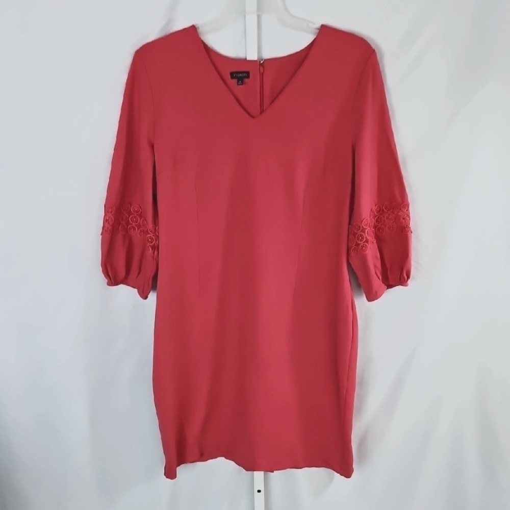 Talbots Womens Pink Dress With Puff Sleeves Size 16